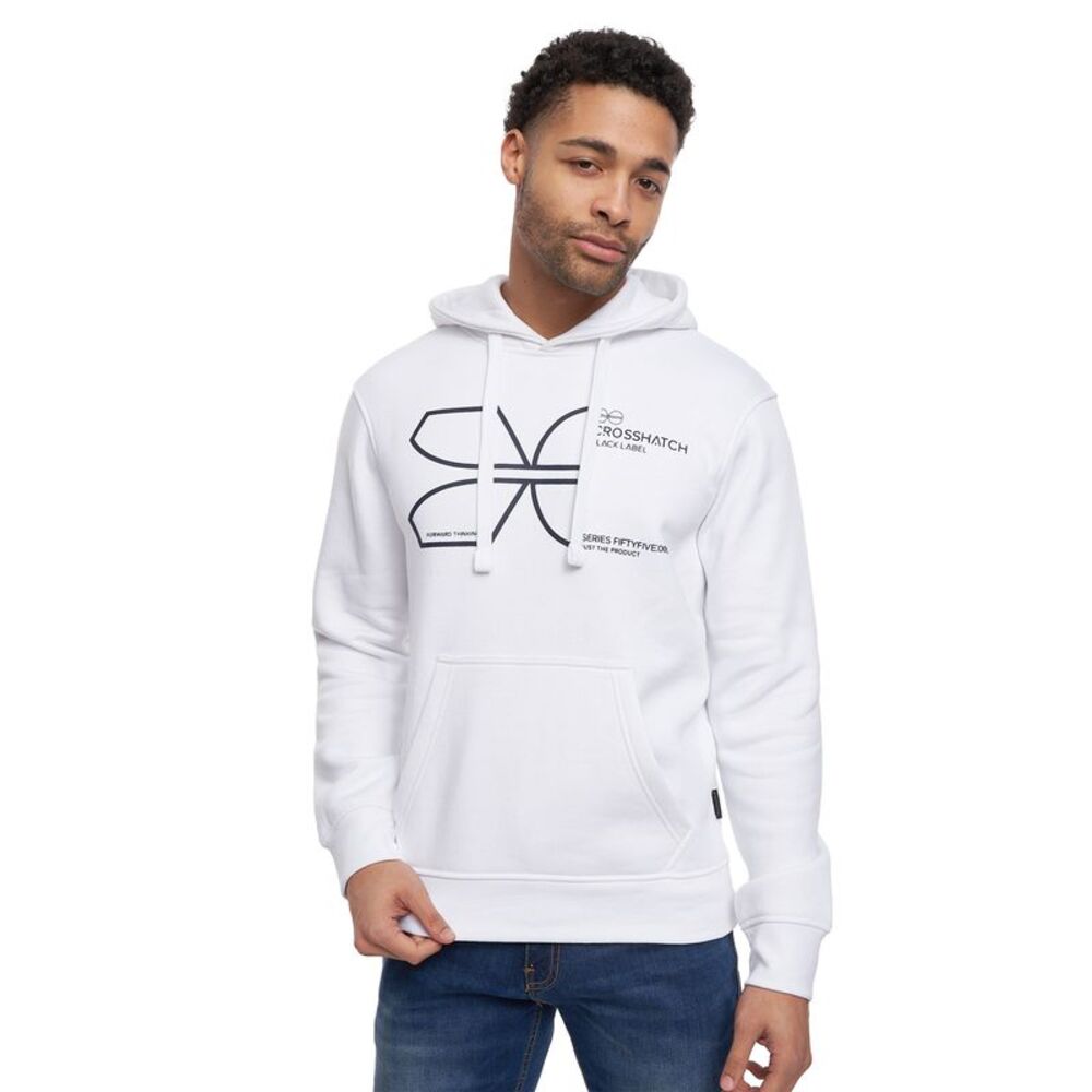 Crosshatch Mens Cutups Hoodie / White